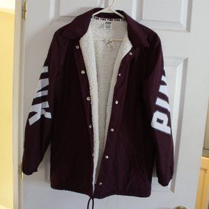 Victoria Secret PINK Women's Jacket Coat with Fleece Liner SMALL Zip Up Front